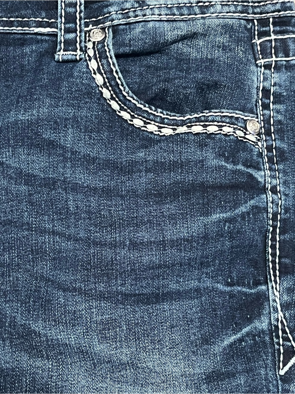 Grace in LA Dark Blue Sz 30 Bootcut Jeans with Embroidered Pocket Detail 32x32 - Picture 8 of 16